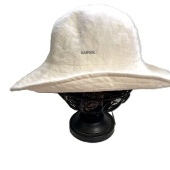 KANGOL Angora Bucket Hat Fuzzy White Embroidered Logo White UNISEX One Size Fits - Picture 4 of 14